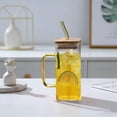 thumbnail image 6 of 400ml Glass Tumbler with Lid and Straw, Insulated Iced Coffee Cup, Beer Mug, Home Drinking Glass, Milk Beverage Cup, 6 of 7