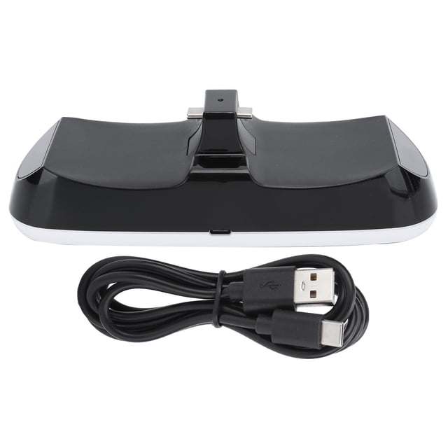 Base de carga de doble ranura ABS tipo C Soporte de controlador para controlador Sony PS5 GamepadNegro