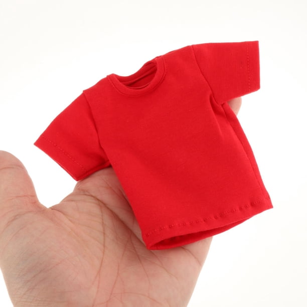 Ropa de muñeca Hugo traje de moda figura Unisex 1/6 camiseta de manga corta rojo