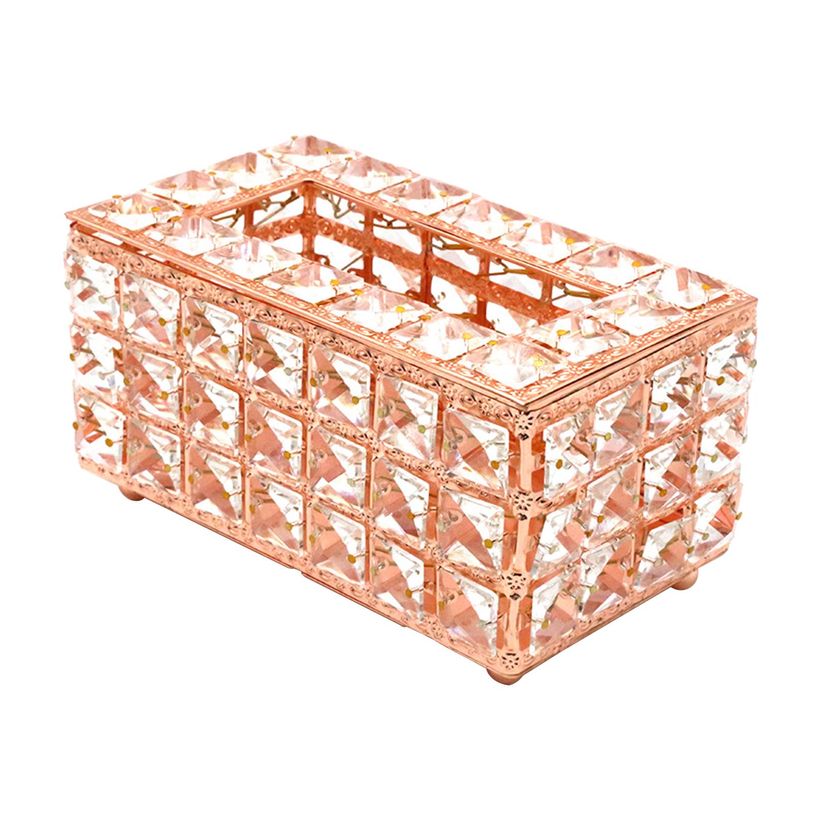 Acrylic Cube Organizer with Crystals (ROSEGOLD)
