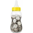 thumbnail image 2 of Milk Bottle-Shaped Coin Bank, PVC Savings Money Box with Screw Cap, Decorative Desktop Storage Container, Reusable Coin Holder for Home Office Shelf Décor (1pcs Pink ), 2 of 4