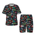 thumbnail image 1 of Balery Hand Drawn Colorful Fishes Conjunto de Pijama Infantil de Manga Corta con Estampado – Ropa de Dormir de Algodón Suave-XX-Large, 1 of 6