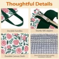 thumbnail image 4 of Pioneer Flower Floral Print Pattern Insulated Lunch Bag for Women & Adults,Large Portable Soft Cooler Lunch Bag,Thermal Food Storage Tote with Pearl Cotton,8.66L,8.75x5.75x9.5 Inch, 4 of 6