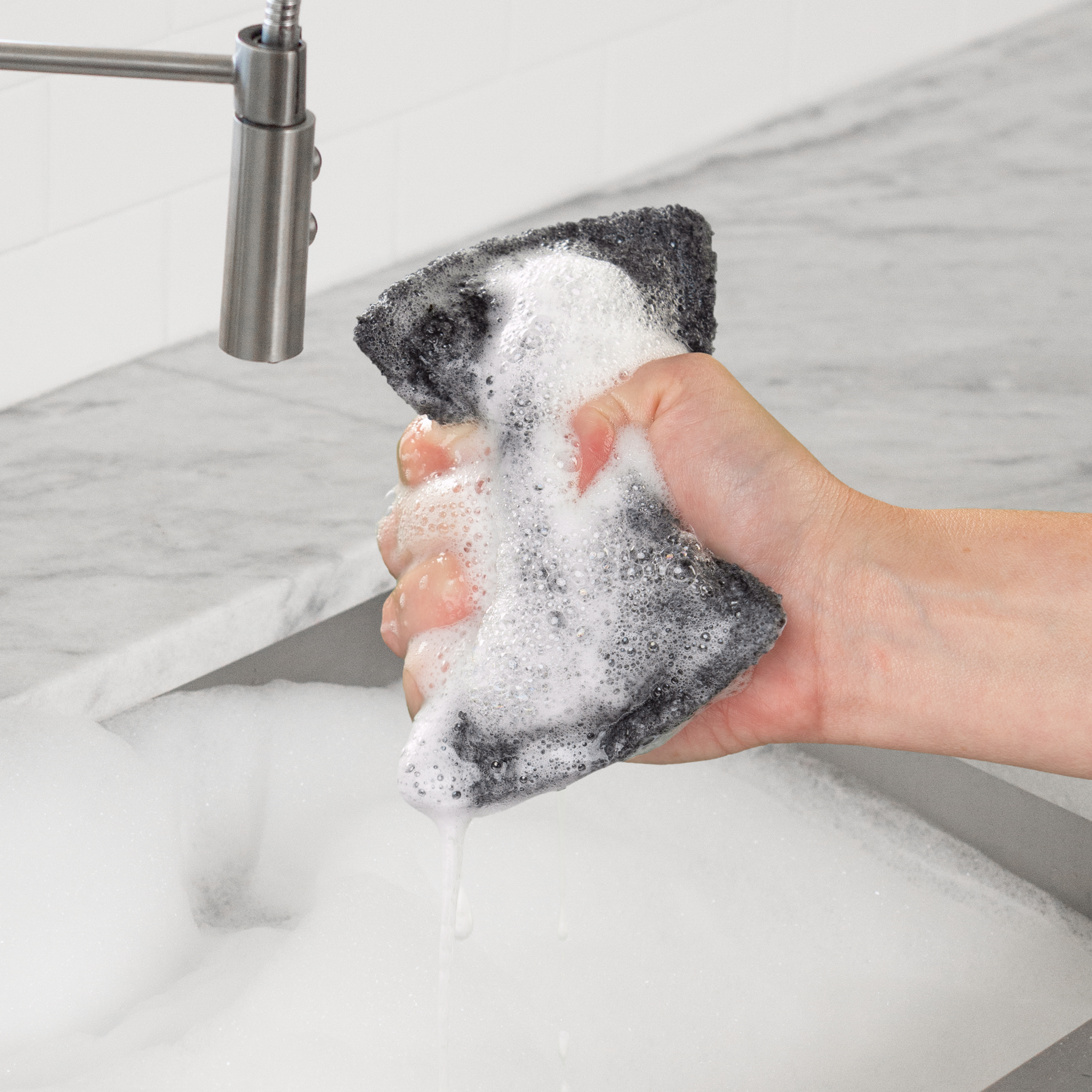 Mainstays Cotton Sponge Scrubbers, Gray, 3-Pack (6 Total) photo 3