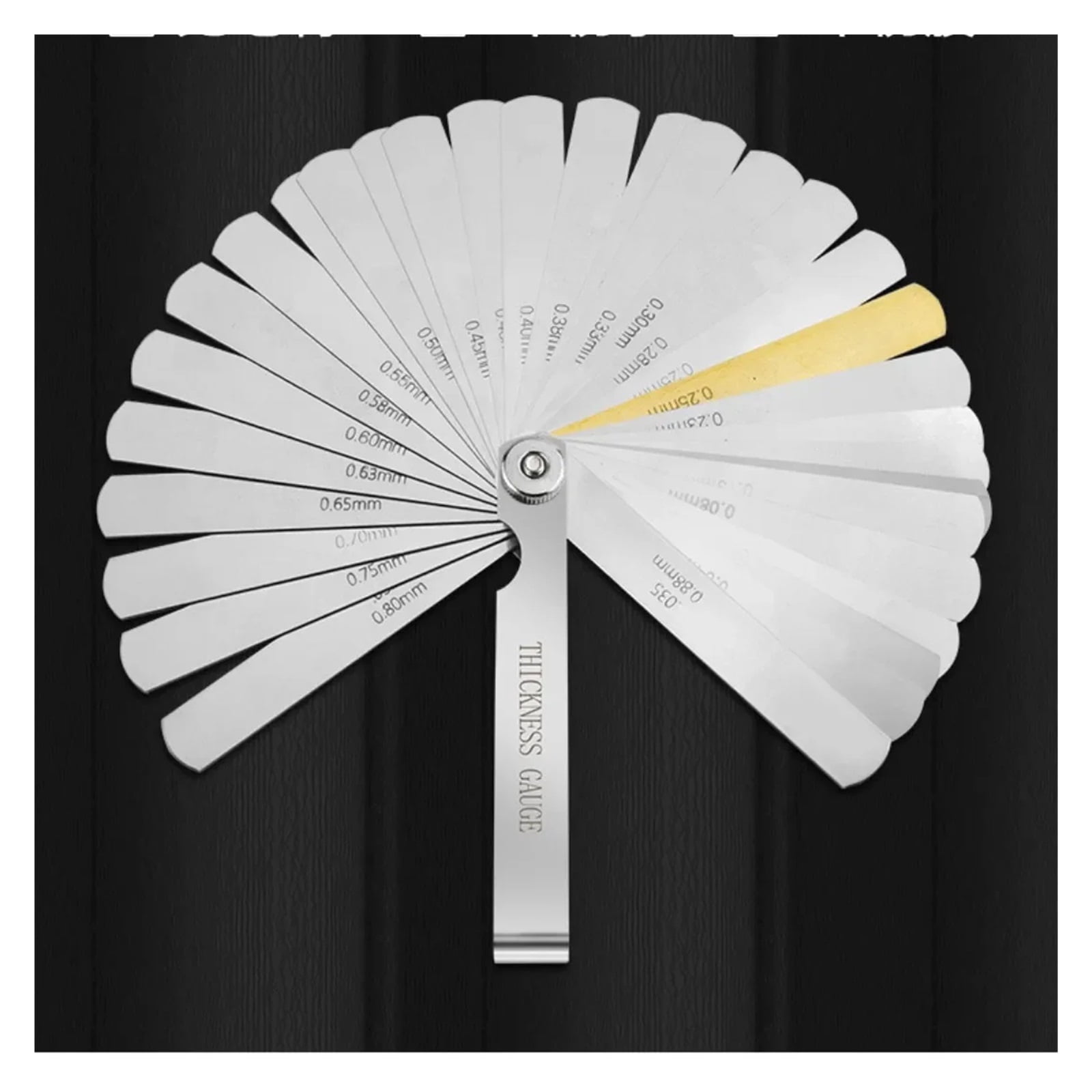 32 Blades Universal Metric and Thickness Gage Set Tappet Valve Stainless Steel Feeler Gauges Gap Measuring Tool ,Easy Identification