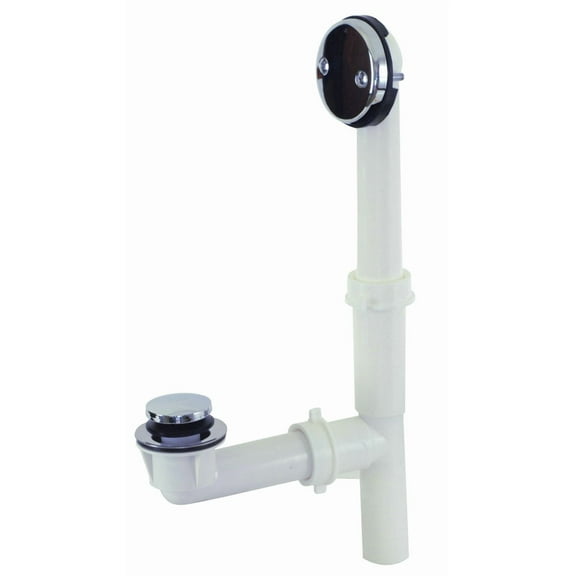 EZ-Flo 1-1/2 Inch Two-Hole Bath Waste Drain, Plastic Tubular with Chrome Trim, 35217