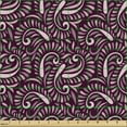thumbnail image 2 of Paisley Fabric by the Yard, Oriental Eastern Style Ornamental Abstract Persian Curly Wavy Leaf Forms, Decorative Upholstery Fabric for Chairs & Home Accents, Dark Fuchsia Lilac by Ambesonne, 2 of 5