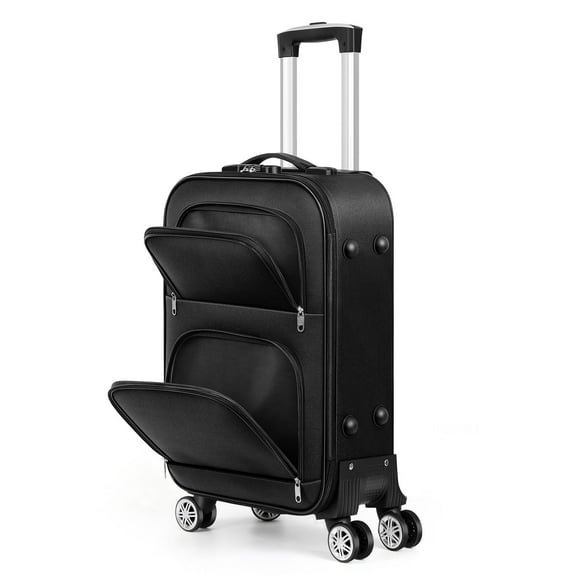 Soft-sided Fabric Luggage Roller Luggage Lightweight 20" Black