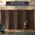 thumbnail image 2 of Red Lantern 7 ft. Tall Woven Fiber Folding Screen - Dark Mocha - 8 Panel, 2 of 6