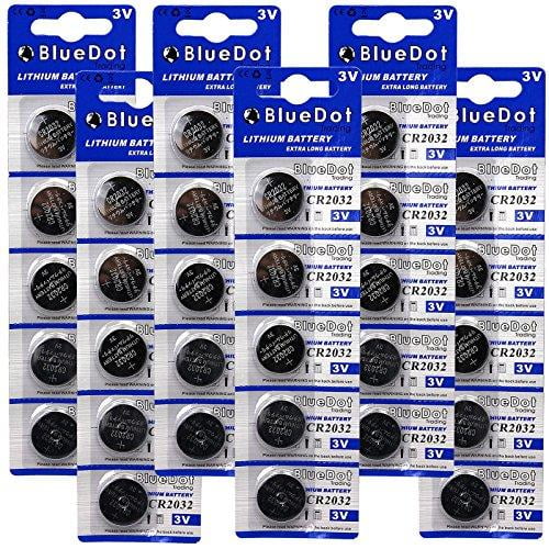 BlueDot Échangeant 2032 Batteries, 30 pack CR2032