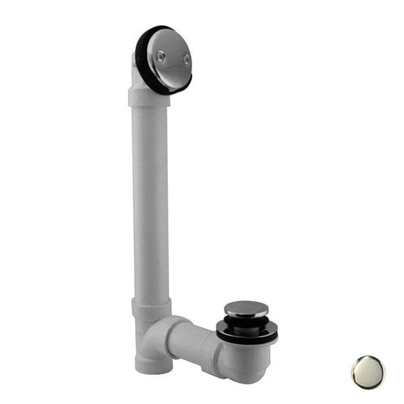Westbrass D4932-05 1.5 in. Schedule 40 PVC Tip Toe Bath Waste with 2 Hole Faceplate in Polished Nickel