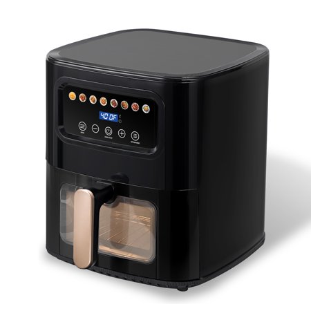Cook With Color Digital Air Fryer, 5.2Qt Basket, 1400W, 8 Presets, Black