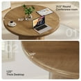 thumbnail image 6 of Finmind 31.5-inch Round Conference Table for 2-4, Small Meeting Table with Sturdy Base, Office Desk, Reception Desk for Lounge, Brown, 6 of 7