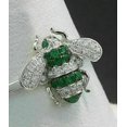 thumbnail image 5 of Mahablijewels Women's Wedding Honey Bee Shape Ring 925 Sterling Silver Green Cubic Zirconia, 5 of 5