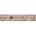 thumbnail image 2 of Dieu Vintage Bénir Notre Maison Signe Faux Peinture Papier Peint Bord Design Rétro, Rouleau 15' x 4.5'', 2 of 3