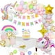 thumbnail image 1 of Suministros de decoración para fiestas de unicornio, enormes globos de unicornio 3D, pancarta de feliz cumpleaños, globo de estrella arcoíris, mantel, adorno para tarta para cumpleaños, 1 of 7