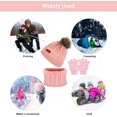 thumbnail image 6 of GRNSHTS Kids Hat Scarf Gloves Set, 3PCS Kids Winter Beanie Hat Scarf Gloves Set with Knit Thick Warm Fleece Lined for 1-6 Years Old (Pink), 6 of 14