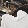 thumbnail image 3 of Erosebridal Kawaii Raccoon Fleece Blanket, Brown Sherpa Throw, Rustic Animal Decor, 3 of 6