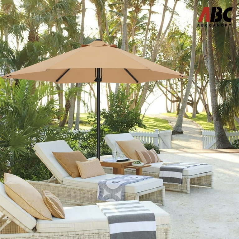 ABCCANOPY 7.5ft Market Patio Umbrella, Hand Push, Khaki photo 4
