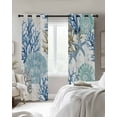 thumbnail image 3 of Fsddascl Blue Teal Coastal Blackout Curtains for Bedroom/Living Room, Thermal Insulated Kitchen Curtains, Summer Beach Nautical Coral Starfish Grommet Darkening Window Treatment Drapes 42"x54"x2, 3 of 8