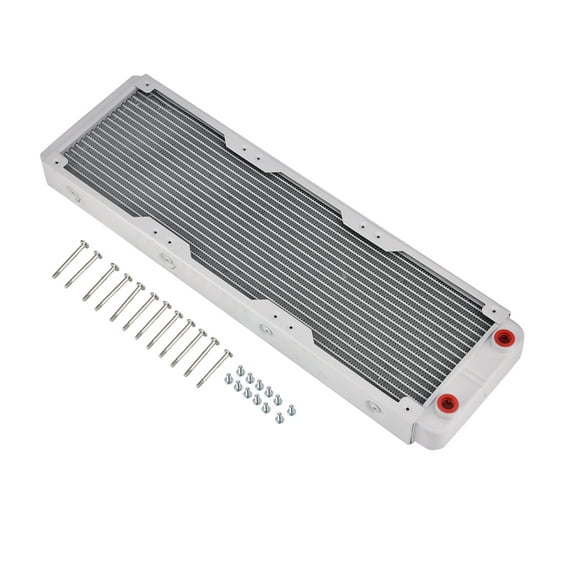 Ccdes Aluminum Radiator Heat Sink Computer Water Cooling Liquid Heat Exchanger White, Liquid Cooler, Water Cooling Radiator