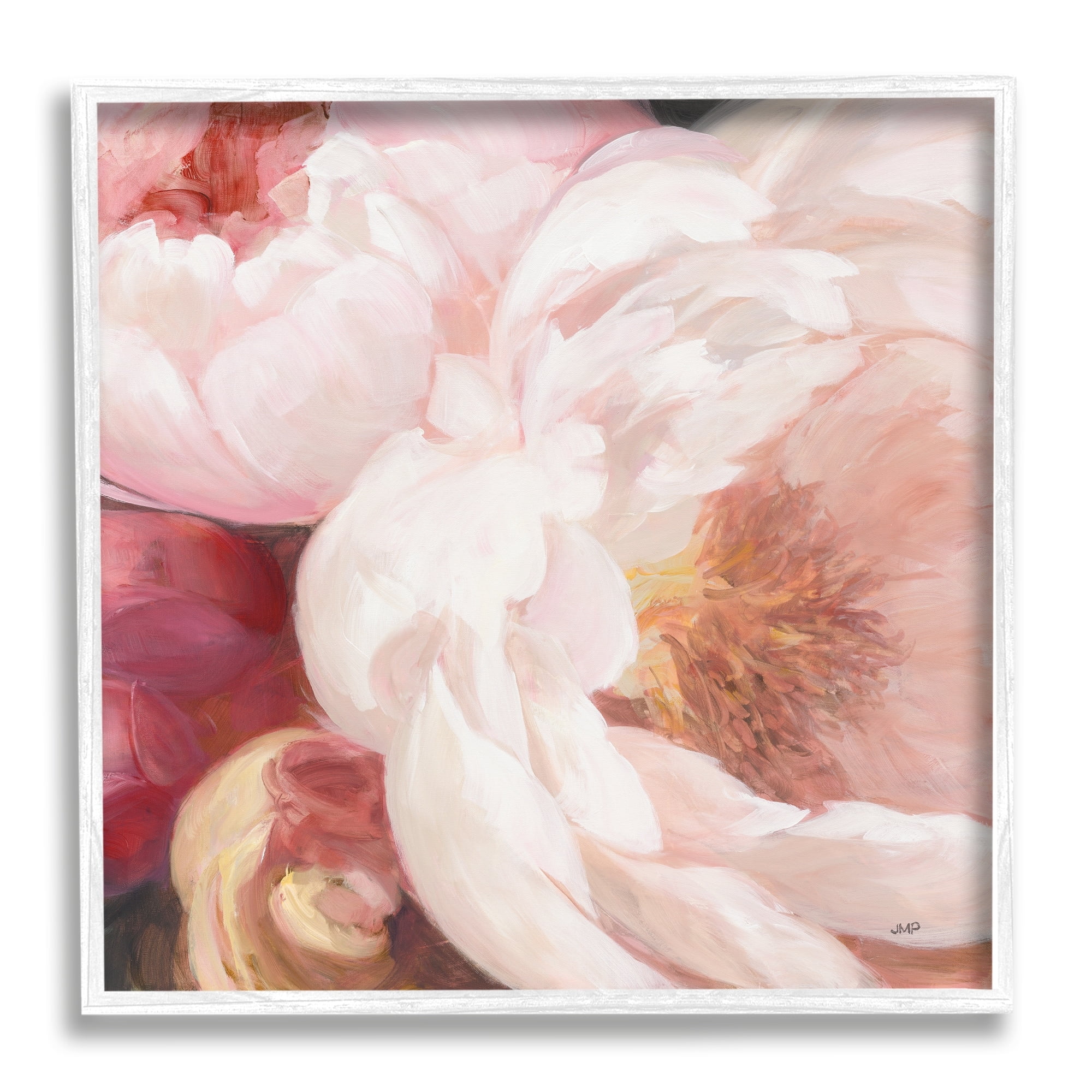Stupell Industries Pink Peonies Cluster Soft Edge Flower Petal Painting, 24 x 24,Design by Julia Purinton