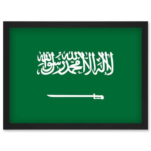 Saudi Arabia National Flag Patriotic Vexillology World Flags Country Region Poster Artwork Framed Wall Art Print A4