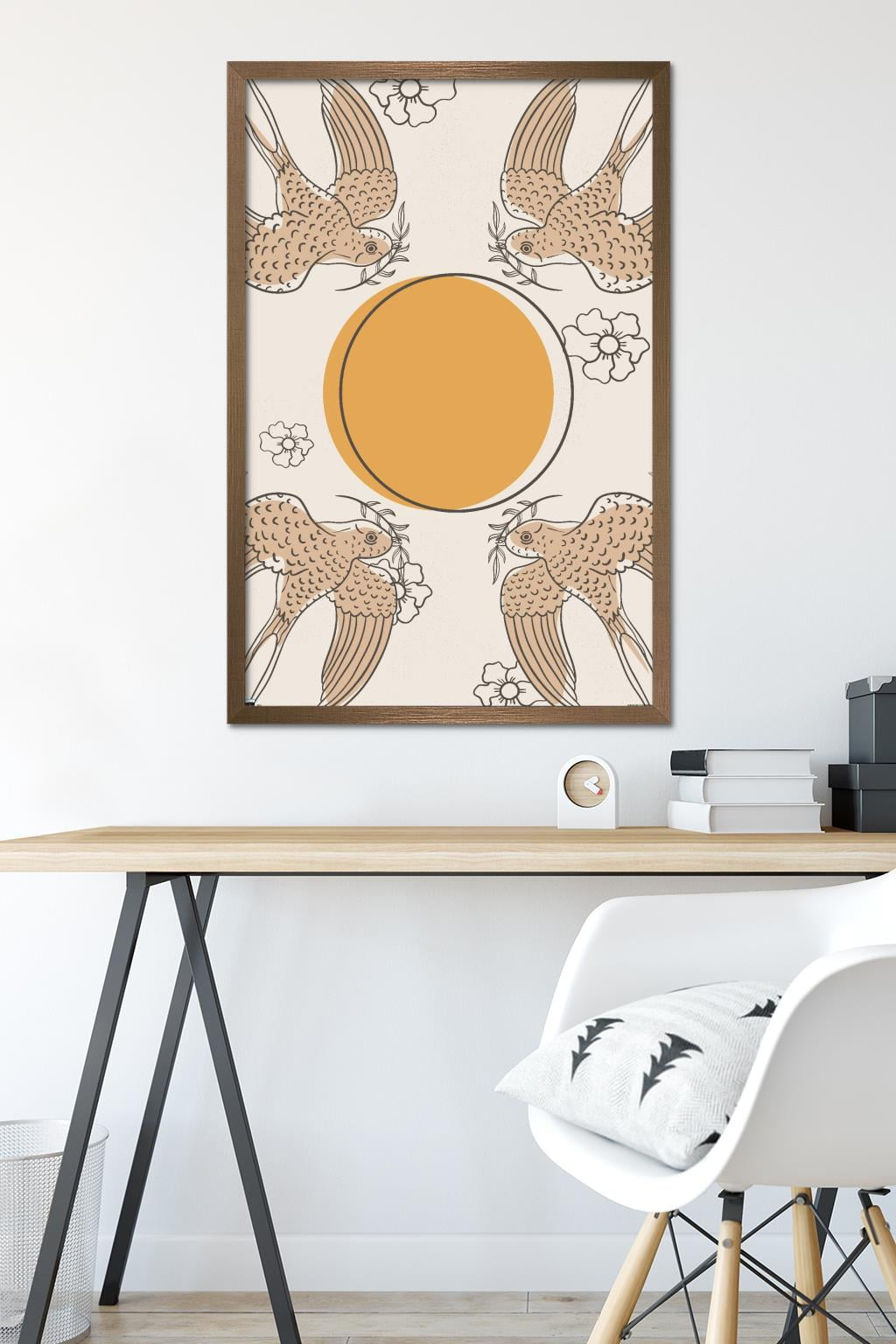 Birds Fly To The Sun Wall Poster, 22.375" x 34" Framed
