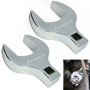 2 Pc 42MM Jumbo Crowfoot Wrench Ratchet Attachment 1/2" Drive Straight Open End