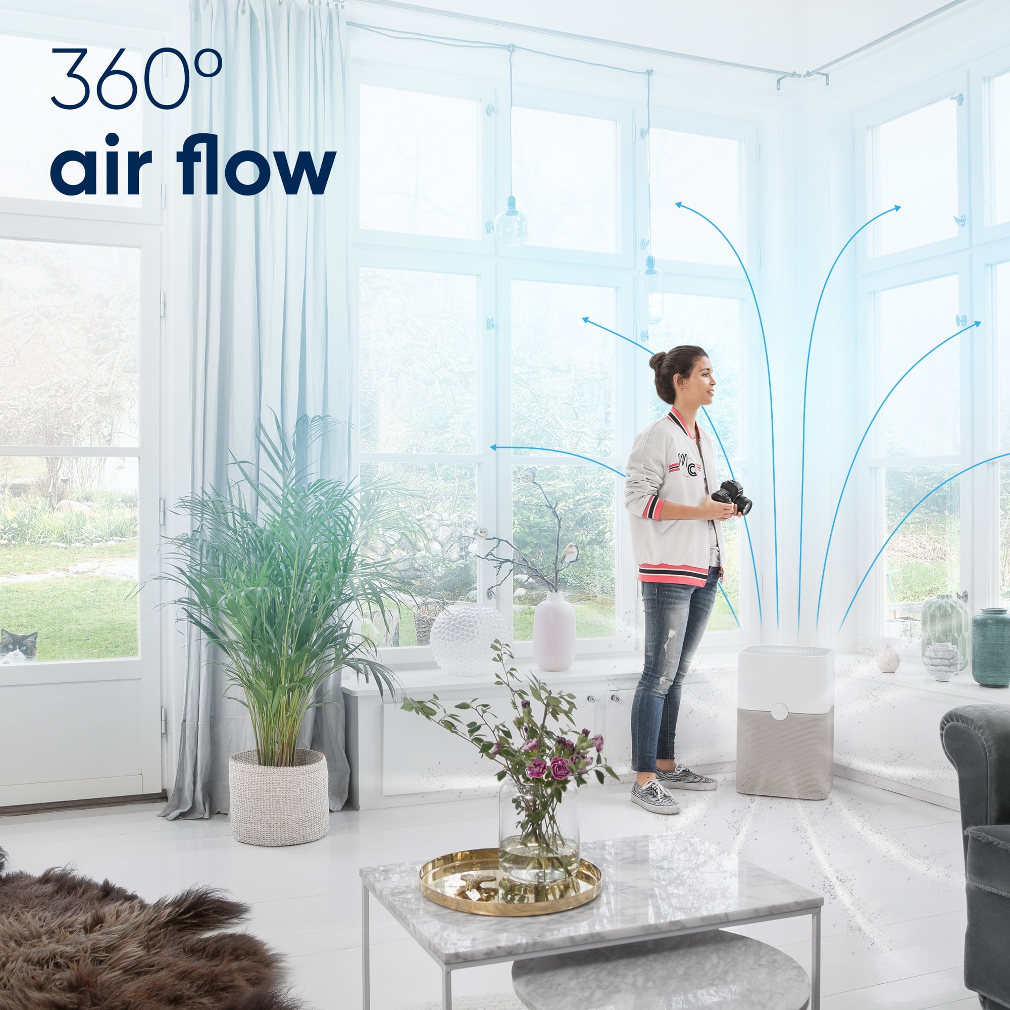 Blueair Air Purifier, Blue 211+, up to 2,592 sq ft