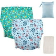 thumbnail image 1 of 2 Pcs Culottes Anti-Fuites pour Incontinence pour Adultes, Culottes d'Incontinence en Tissu Ajustables Lavables Réutilisables pour Femmes et Hommes, Couche en Tissu pour Adultes à Fermeture à Pression, 1 of 7