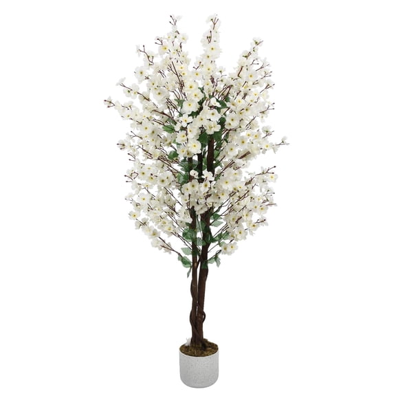 Huisuilinss Artificial Wintersweet Tree,Potted Fake Tree With Lifelike Plum Blossom,Faux Flower Tree,Faux Plant In Pot For Home Living Room Outdoor Office Decor