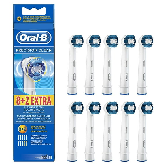 Original Braun Oral-B Precision Clean Replacement Toothbrush Heads 10 Count