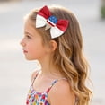 thumbnail image 2 of Zanarzt Girls Hair Bows Childrens Independence Day Bow Hair Girls USA 250th Anniversary Hair Bow Clips White,3-12 Years, 2 of 6