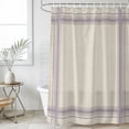 thumbnail image 4 of Purple Grid Stripes Bathroom Shower Curtains with 12 Hooks Polyester Waterproof Shower Curtain for Stalls and Bathtubs Boho Minimalist Lines Texture Beige Decorative Bathroom Curtain 72x78 Inches, 4 of 9