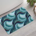 thumbnail image 2 of Blue Gold Wave Marble Pattern Bathroom Rugs Mat,Non Slip Microfiber Bathroom Rug,Rubber Backing,Soft Bathroom Mats for Bathroom Floor,Tub and Shower,17x27in(43x68cm), 2 of 4