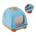 Large Fully Enclosed Blue Cat Litter Box Odor Control Prevents