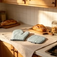 thumbnail image 5 of Set of 2 Oven Mitts and Pot Holders, Heat Resistant Kitchen Gloves Microwave Safe, Thick Cotton Padding Soft Interior, Hanging Loop Convenient Storage, for Baking Grilling Stovetop Countertop, 5 of 6