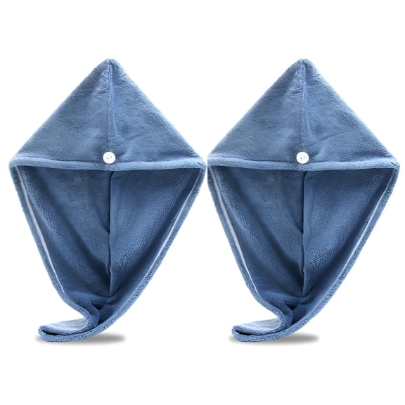 TELOLY Super Absorbent Microfiber Hair Towel Wrap-Twist Turban With Button Loop for Fast Drying,Perfect for Curly Hair,Bath,And Salon Use