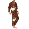 thumbnail image 2 of Yiaed Sloths Need More Coffee Print Men’s Pajamas Set - Long Sleeve Button Down Sleep Shirt and Pajama Bottoms Sleepwear Set Mens Pjs Sets Men's Pajama Bottoms-Medium, 2 of 7