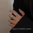 thumbnail image 1 of Anillo de promesa abierto, sencillo, clásico, de acero inoxidable, paquete de 2, 1 of 5