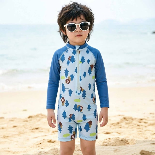 Swimming Suit Boy Rash Guard Cartoon Boys' Swimwear Bathing Suit 6-7 Years