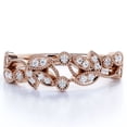 thumbnail image 1 of JeenMata Alianza de Boda con Diamantes de 0,30 Uds, Estilo Vintage, Milgrain, Anillo Apilable, Oro Rosa de 10 K, 1 of 6