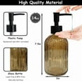 thumbnail image 2 of Green Glass Soap Dispenser Set With Black Pump, 13.5Oz Refillable Liquid Hand Soap Dispenser, Lotion Dish Soap Dispenser for Modern Home Decor, Bathroom, Kitchen Countertop, Hotel(2 Pack), 2 of 6
