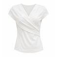 thumbnail image 5 of Harpily Shirts for Women V Neck Cap Sleeve Slim Fit Soft Breathable Stretch Fabric Casual Going Outdoor Business Office Sports Vacation Tops, 5 of 5