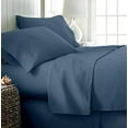 thumbnail image 2 of Medium Blue Solid King (76"x 80") Size Sleeper Sofa Bed Sheet Set - Luxury 100% Egyptian Cotton - 800 Thread Count - Fits Mattresses Up to 8" Inches Deep Pocket, 2 of 5