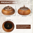thumbnail image 4 of Threns 2 Pack Incense Burner Processed Walnut Incense Cone Holder with Cover and Fireproof Cotton Vintage Incense Burner Holder for Living Room Bedroom Study Office, 4 of 11
