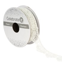 12 Pack: 7/8" x 2yd. Lace Scallop Ribbon by Celebrate It