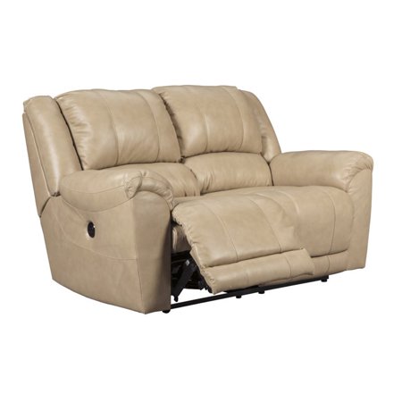 Ashley Yancy Power Reclining Leather Loveseat in Galaxy 