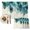 Off White Turquoise, variant on Eucalyptus Leaves Farmhouse Placemats Set of 4, Spring Botanical Washable Wipeable Table Mats for Dining Tables, Indoor Outdoor Kitchen Place Mats for Holiday Party Table Decor